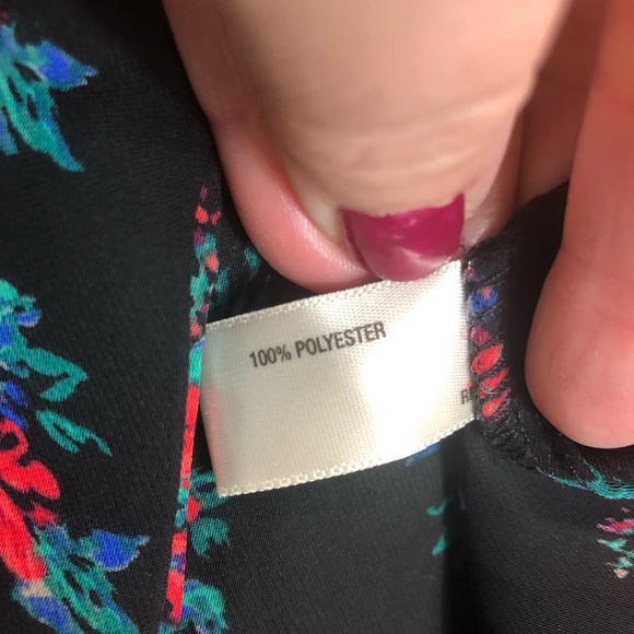 I Heart Ronson Button Down Black Floral Blouse  Size L - Picture 8 of 11